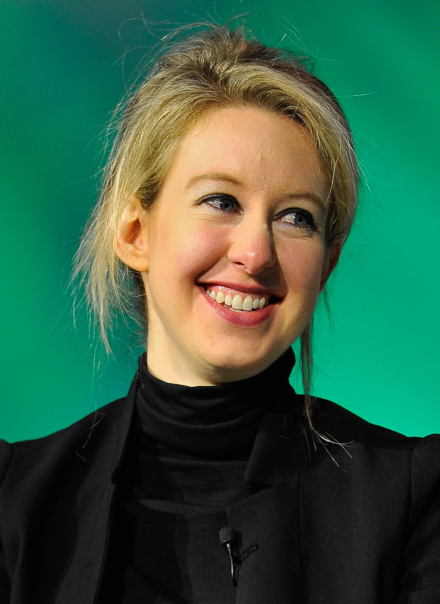Theranos Chairman, CEO and Founder Elizabeth Holmes speaks onstage at TechCrunch Disrupt at Pier 48 on September 8, 2014 (14996937900) (cropped).jpg